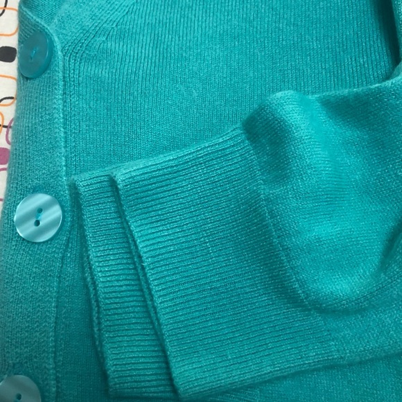 Only Aqua Green Cropped Long Sleeve Cardigan - Picture 4 of 6